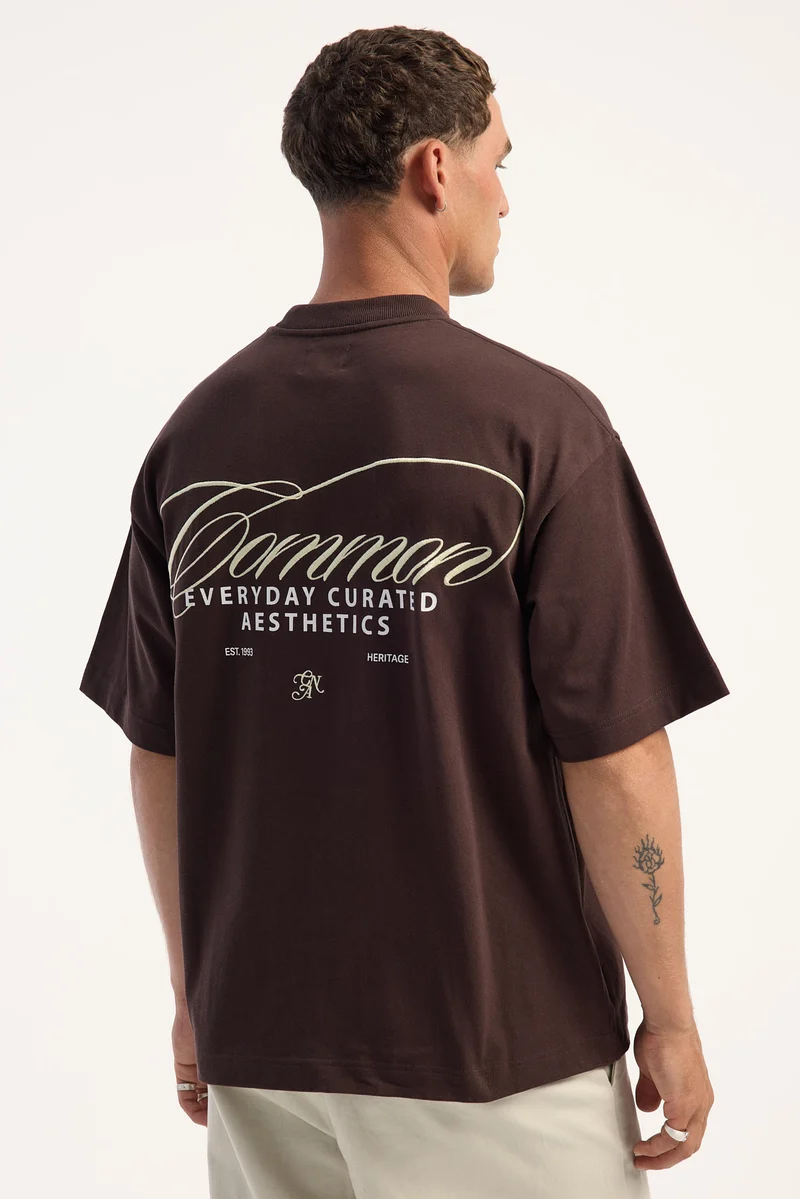 Common Need Repose Heavyweight Easy Tee Coffee Brown