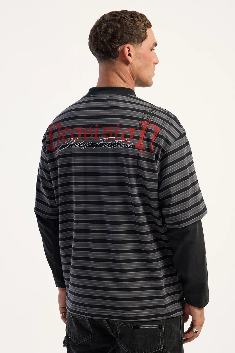 Neovision Vendetta Layered Long Sleeve Tee Black Stripe