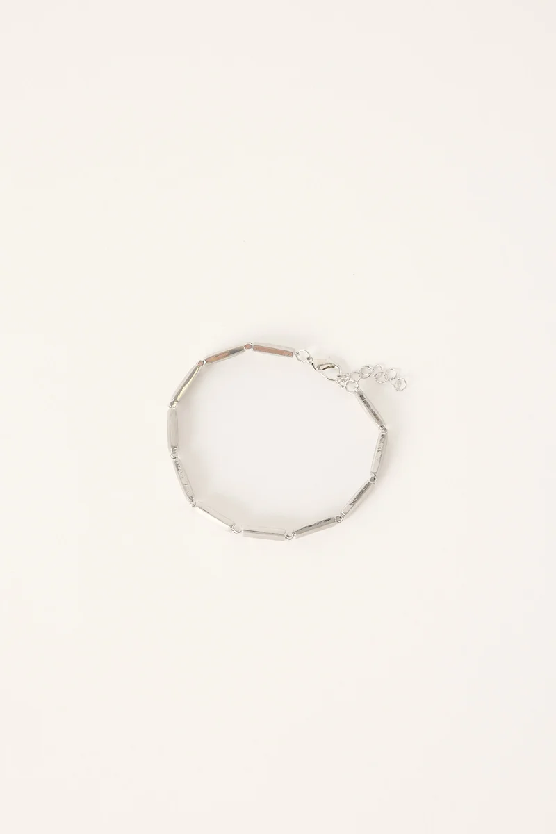 Common Need Brick Link Bracelet Brushed Silver