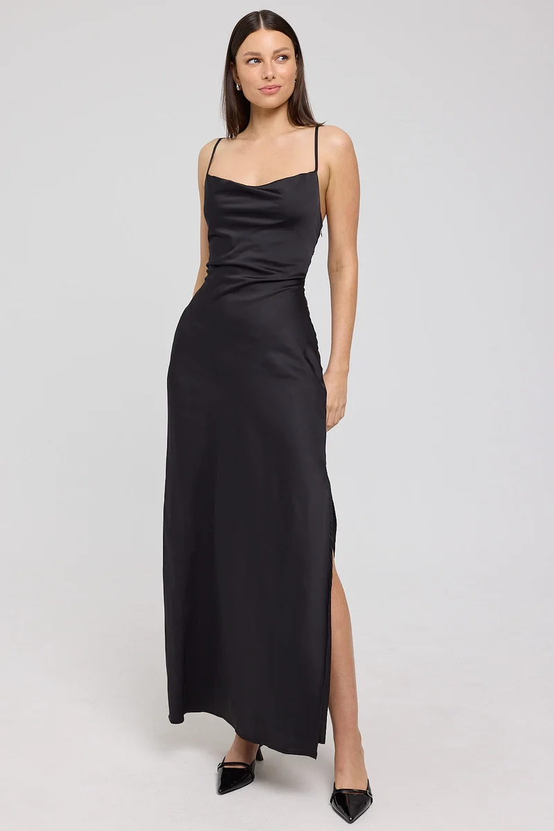 Perfect Stranger Evie Recycled Maxi Dress Black