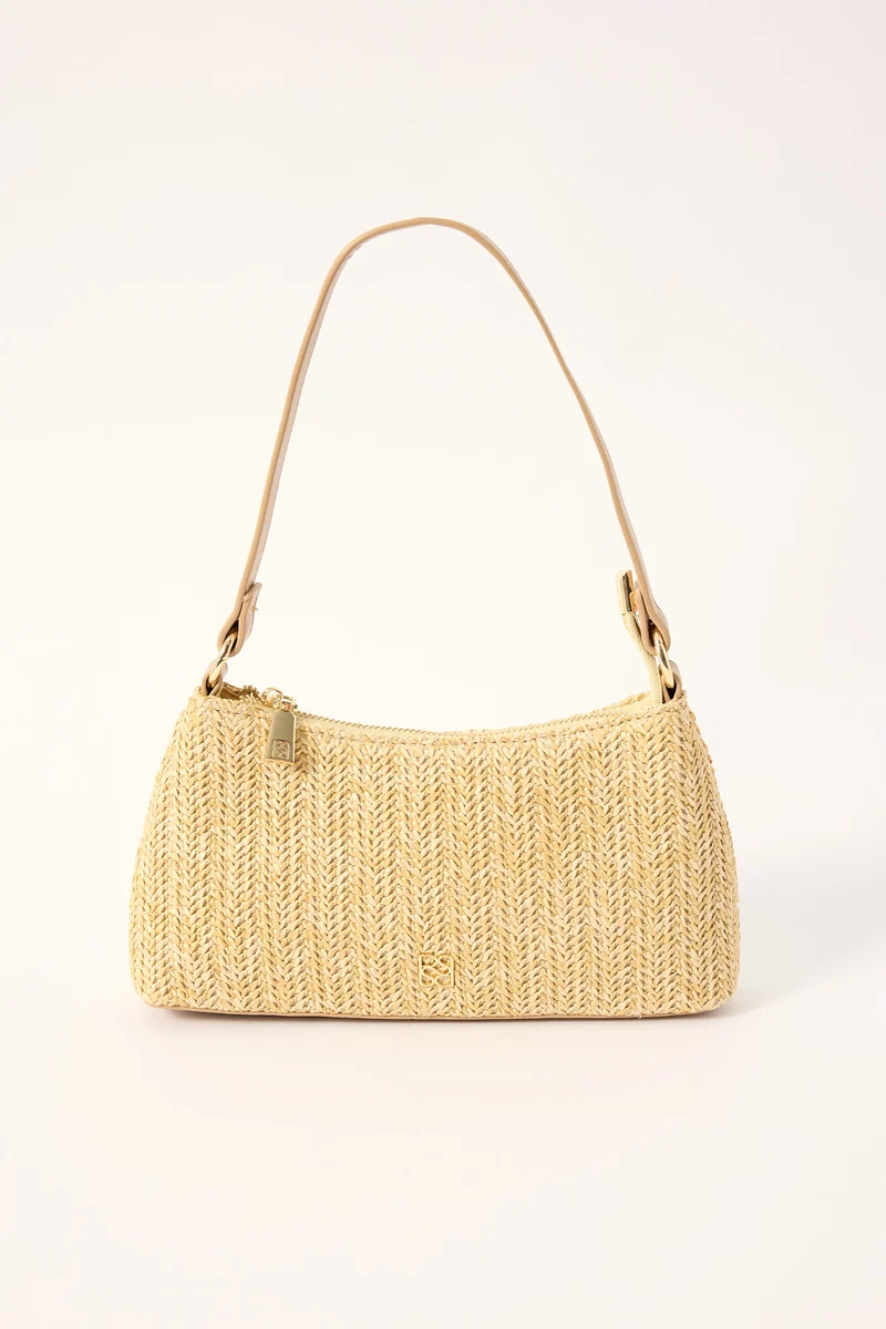 Perfect Stranger Serene Raffia Shoulder Bag Natural