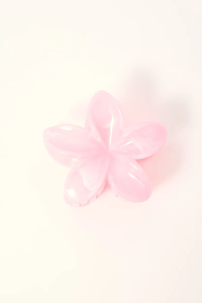 Token Frangipani Flower Hair Claw Clip Peach