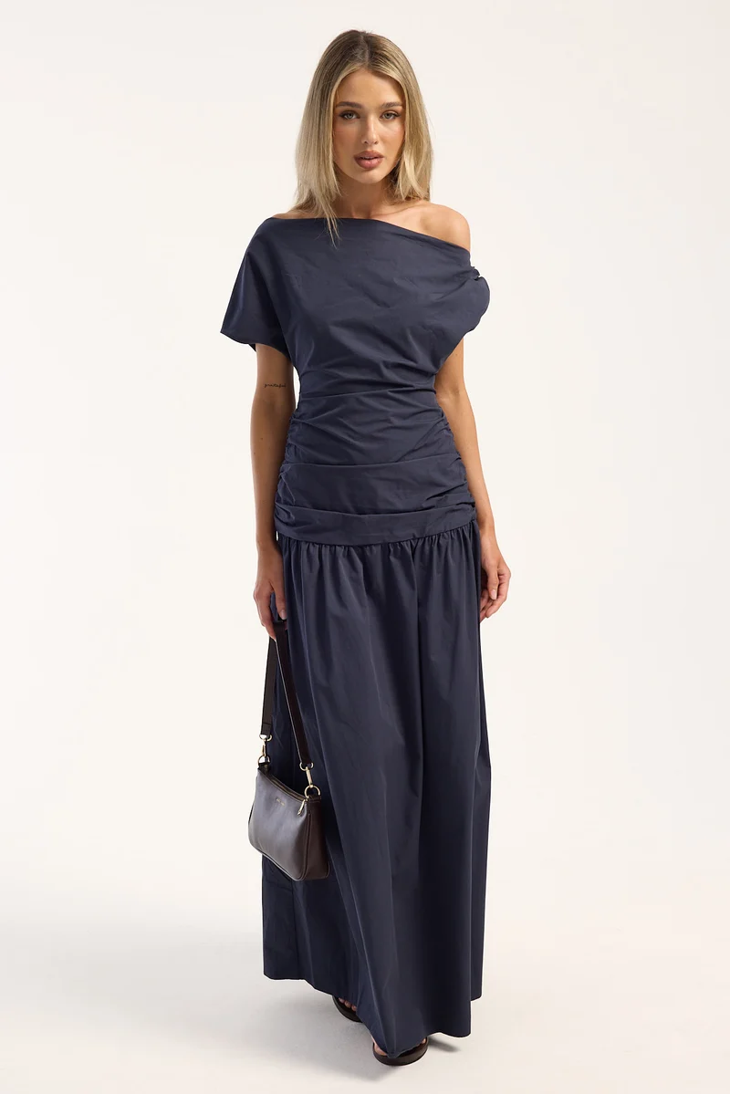 Perfect Stranger Fleur Gathered Maxi Dress Ink