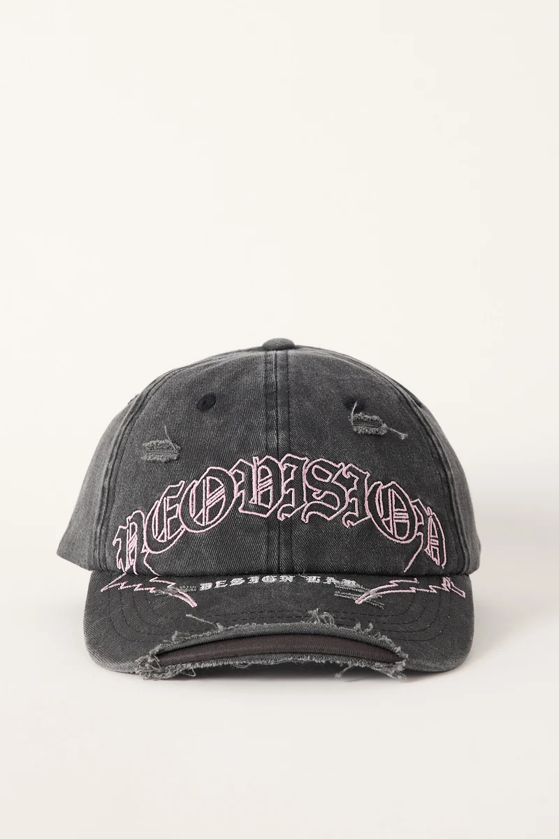 Neovision Corrode Distressed Dad Cap Washed Black