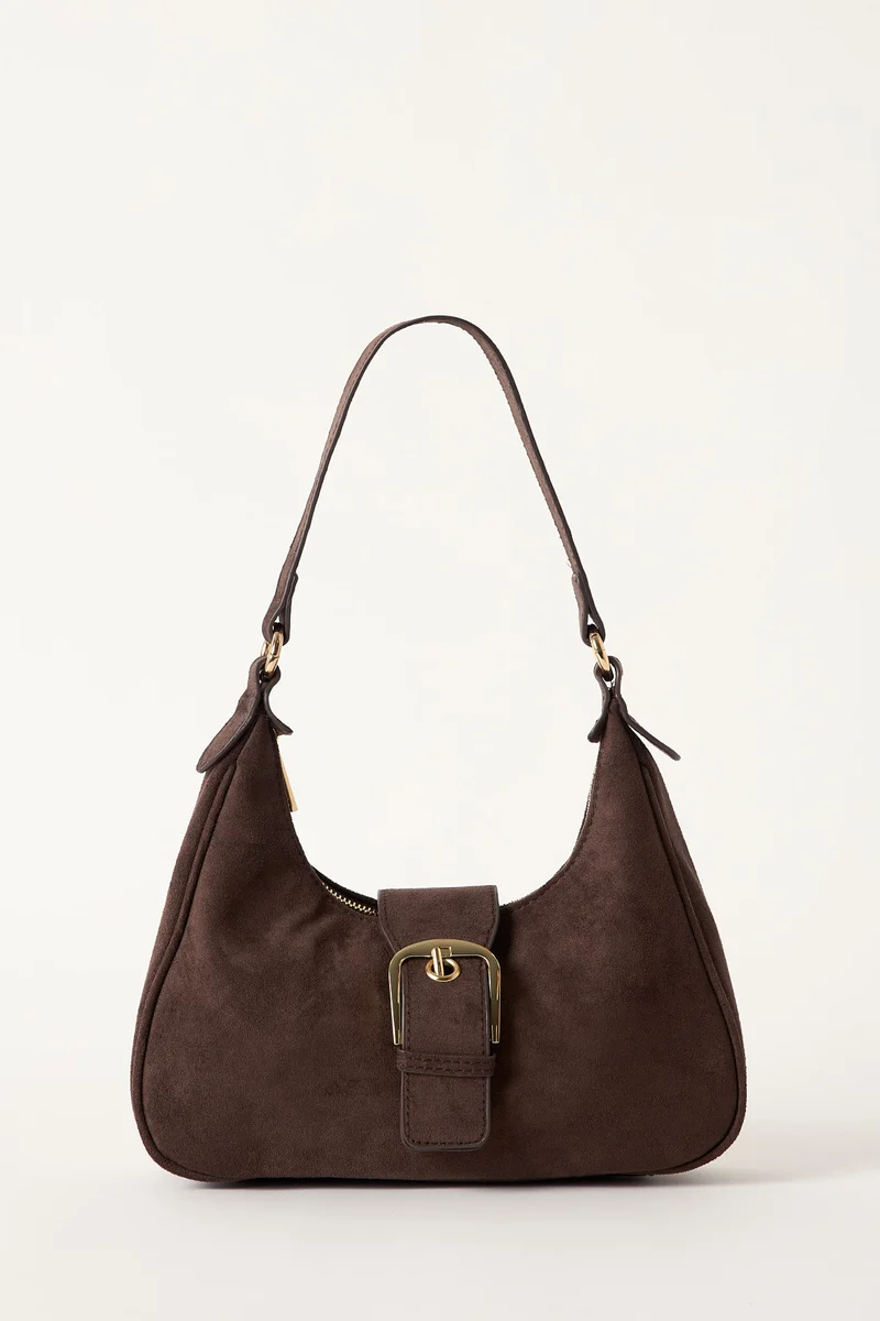 Peta + Jain Millie Shoulder Bag Espresso Suede