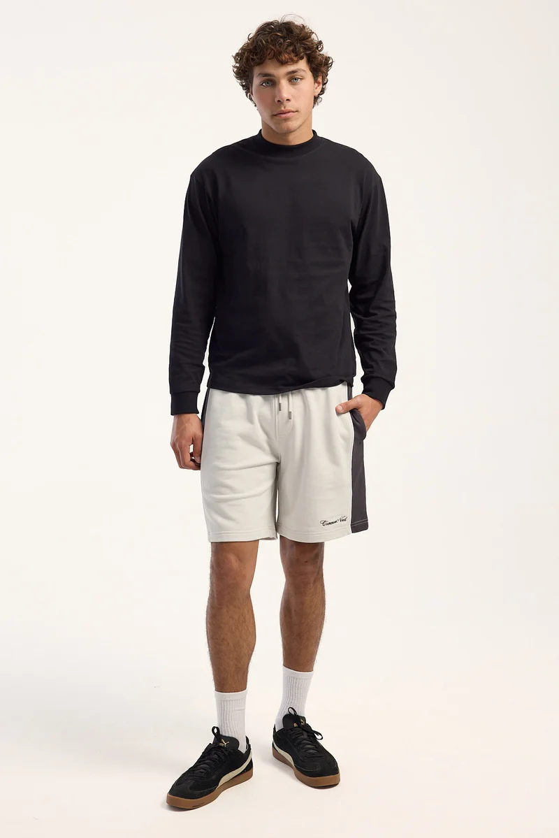 Common Need Club 93 Loopback Elastic Waist Short Ice Grey