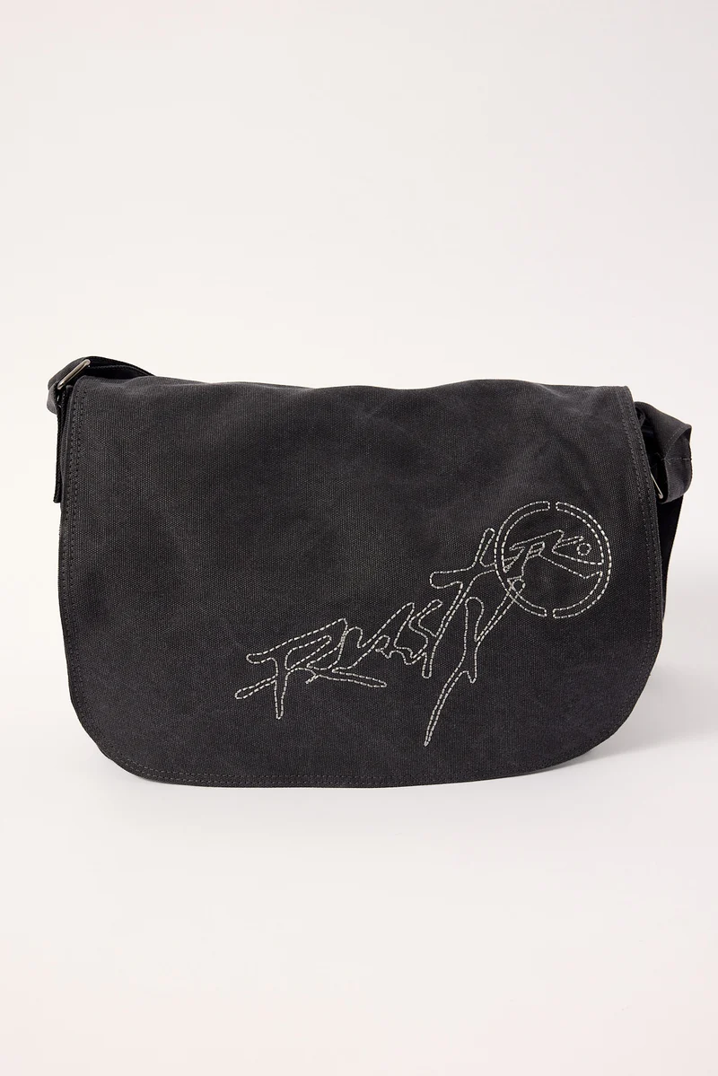 Rusty Hoodus Messenger Bag Washed Black
