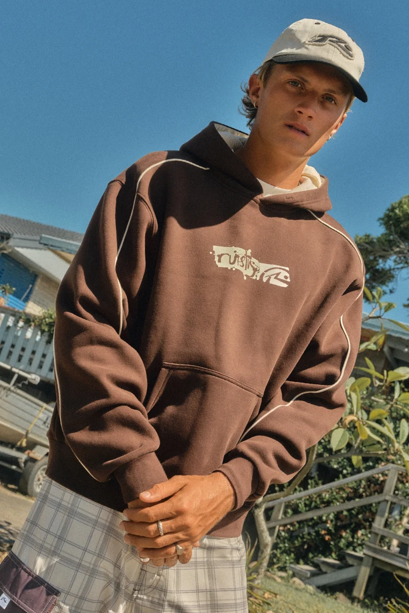 Rusty Splashdown Hoodie Java Brown