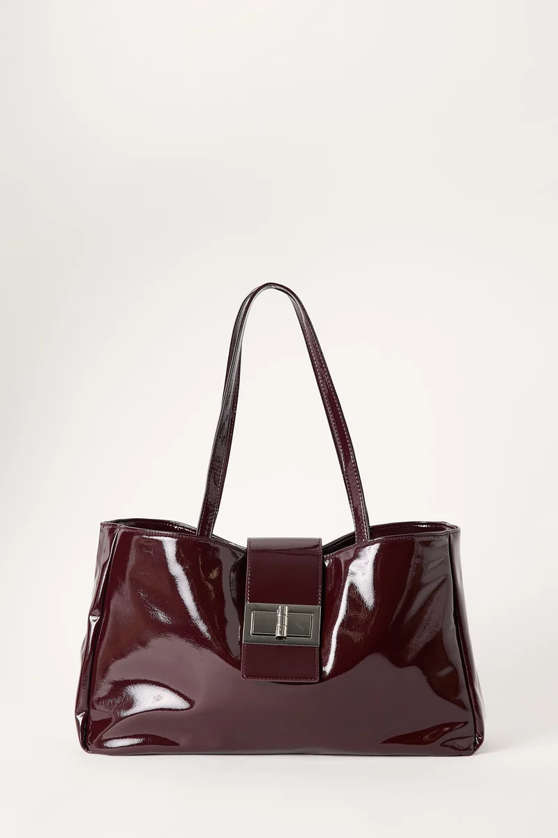 Georgia Mae THE MARGOT BAG PATENT BURGUNDY