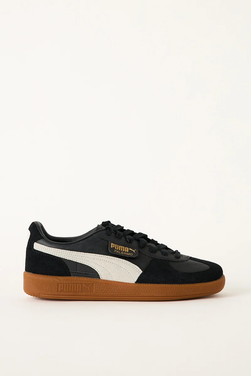 Puma Mens Palermo Sneaker Black/Feather Gray/Gum