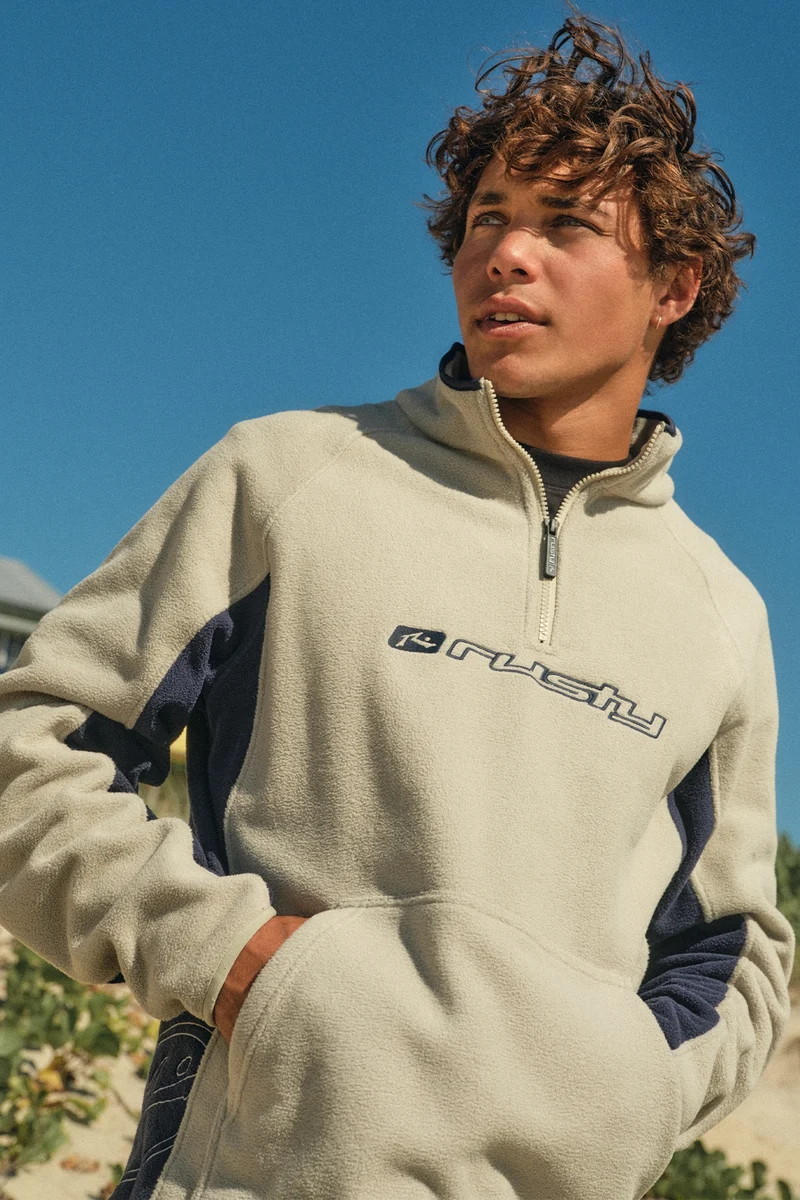 Rusty Blizzard Quarter Zip Polar Fleece Abbey Stone
