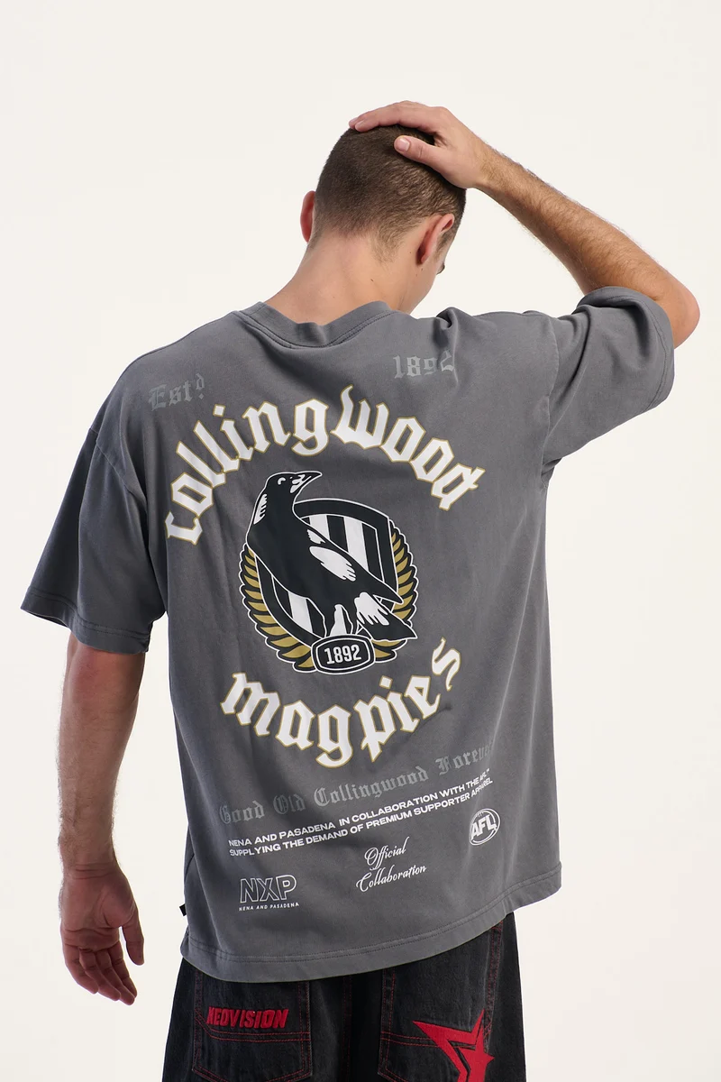 Nena & Pasadena NXP x AFL Collingwood Off Season Tee Charcoal