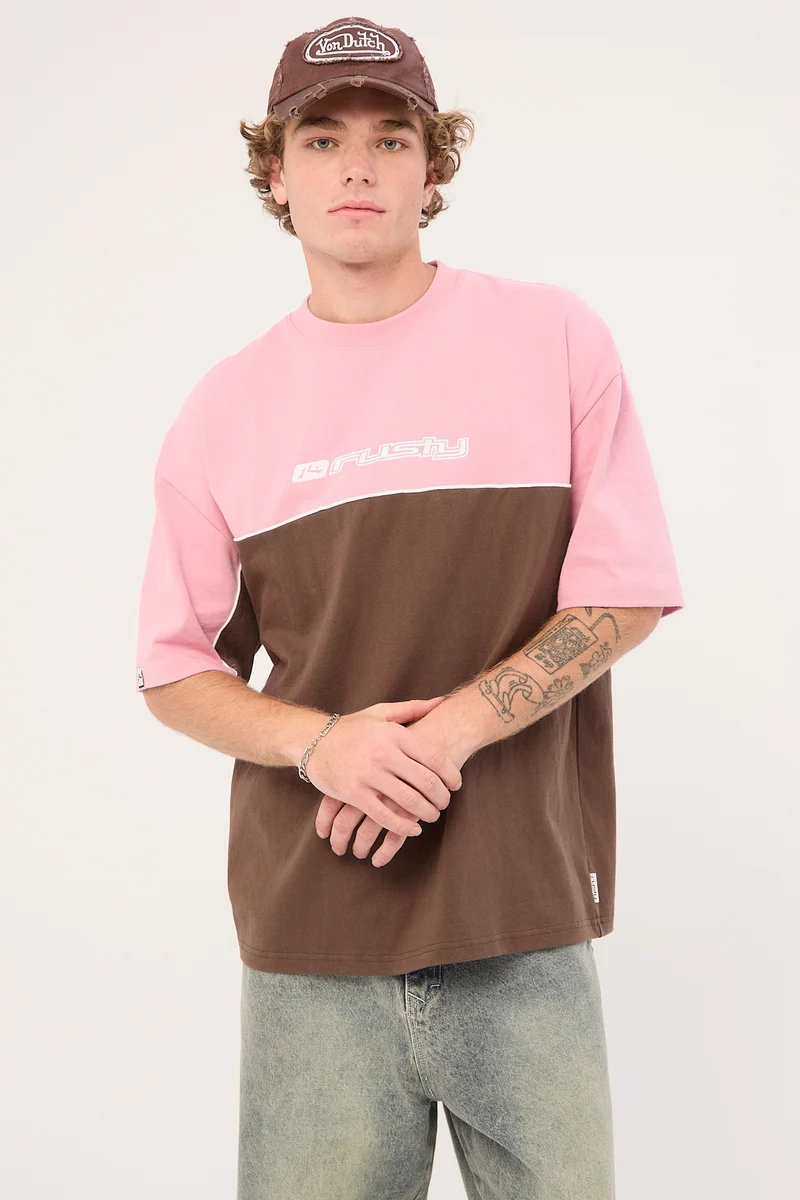 Rusty Flava Heavy Tee Java/Pink