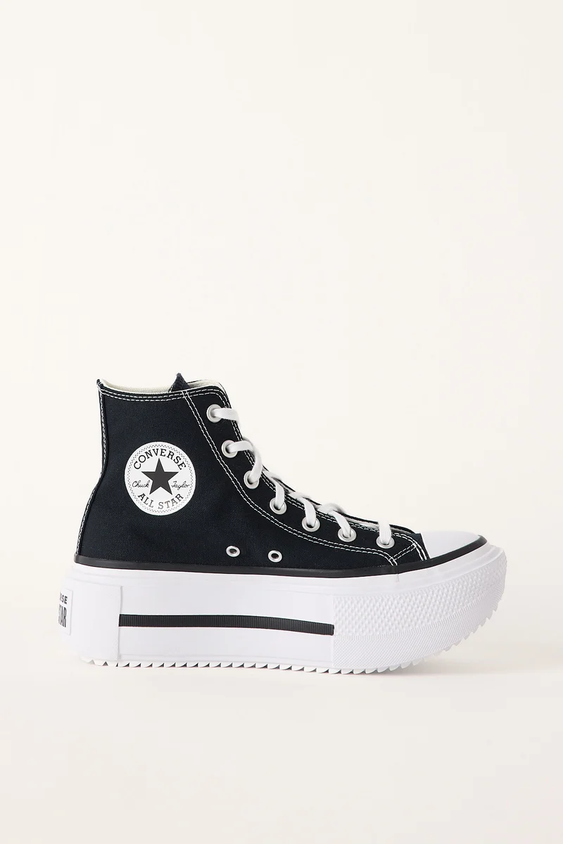 Converse Womens Ctas Double Stack Sneaker Black/White