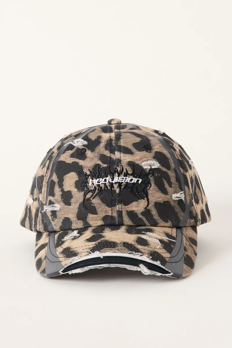 Neovision Instinct Leopard Distressed Dad Cap Leopard
