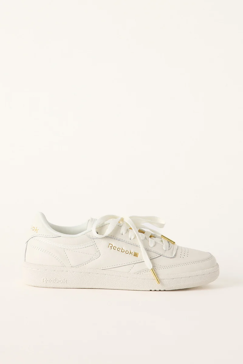 Reebok Womens Club C Sneaker White Garment/Gold