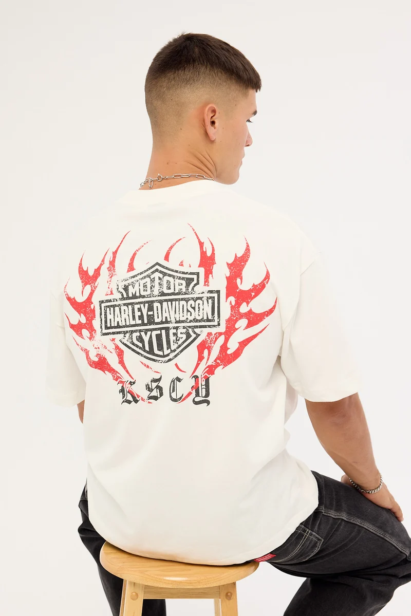 Kiss Chacey KSCY x Harley Davidson Cruiser Street Tee Natural White