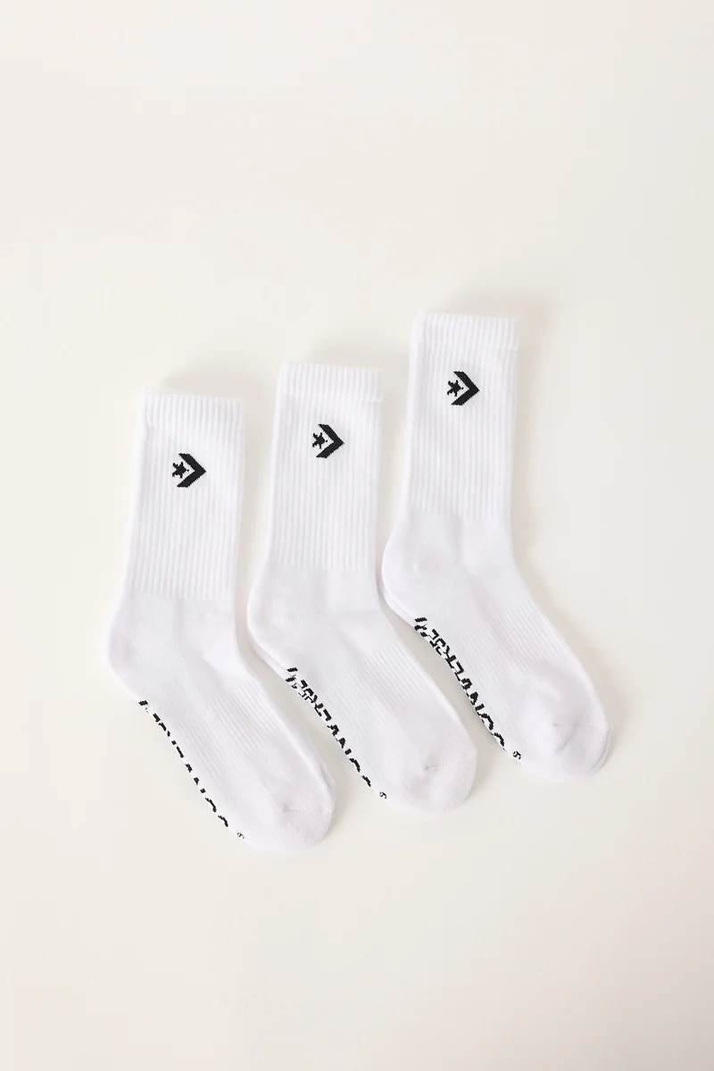 Converse Crew Sock 3 Pack White