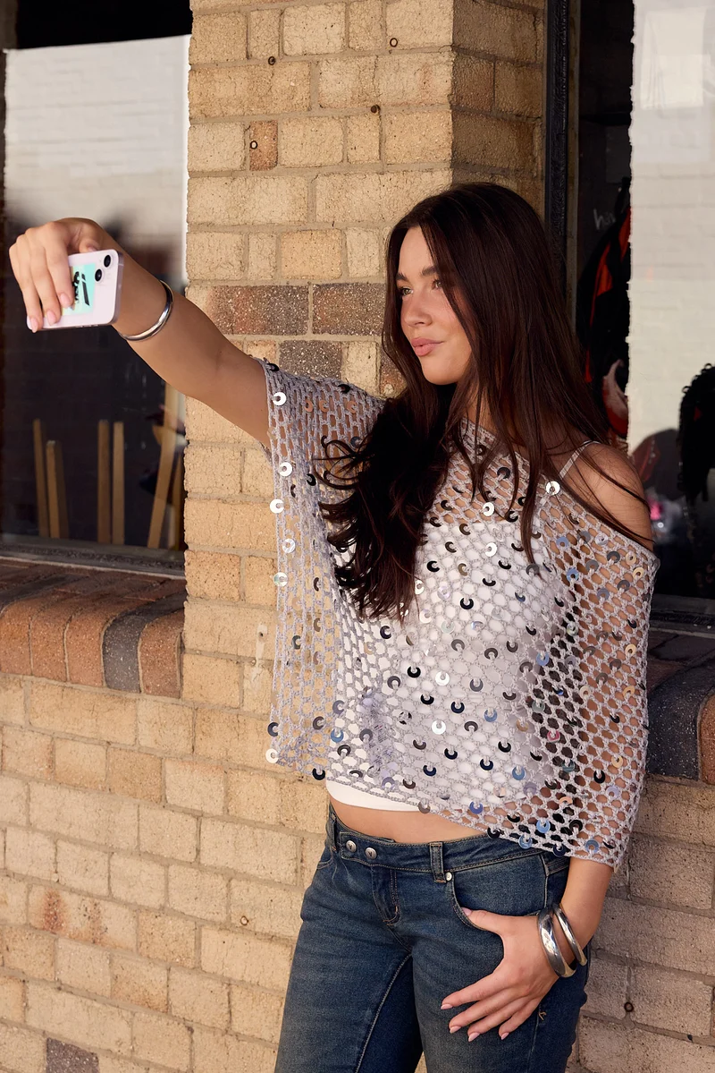 Motel Maliha Poncho Silver