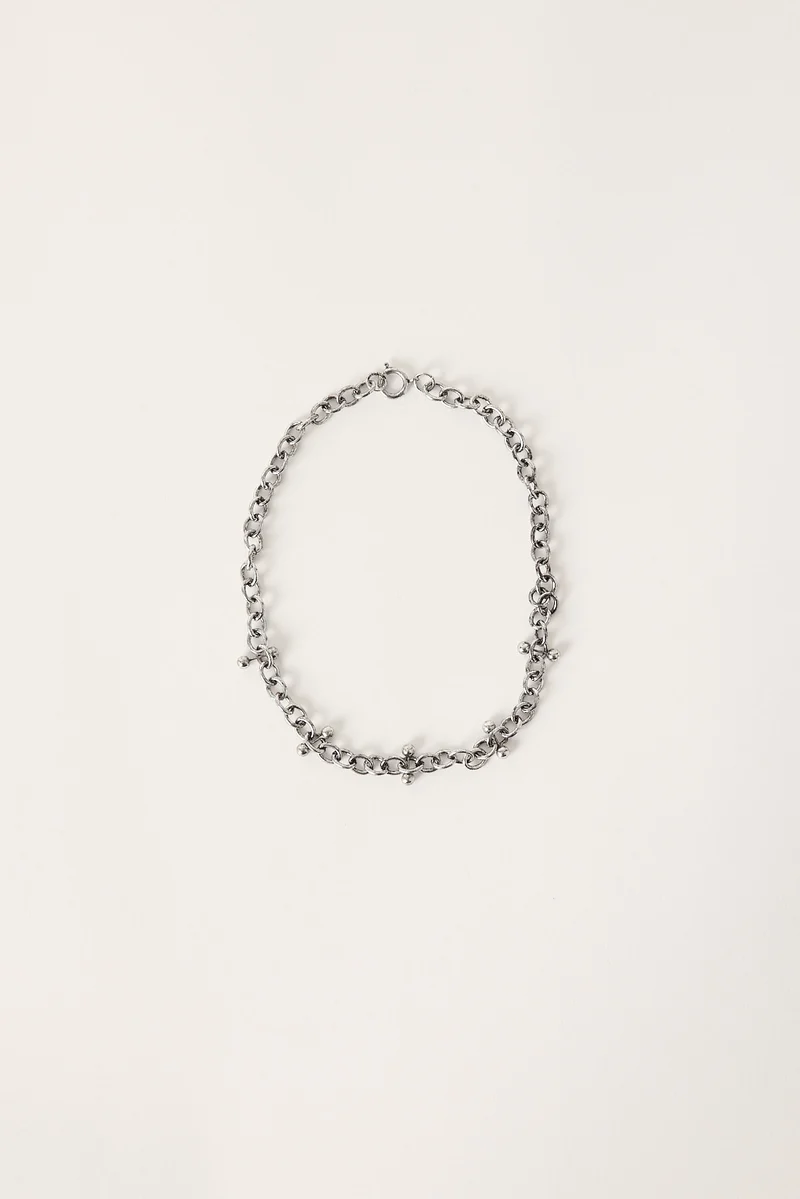 Neovision Studded Chain Necklace Silver