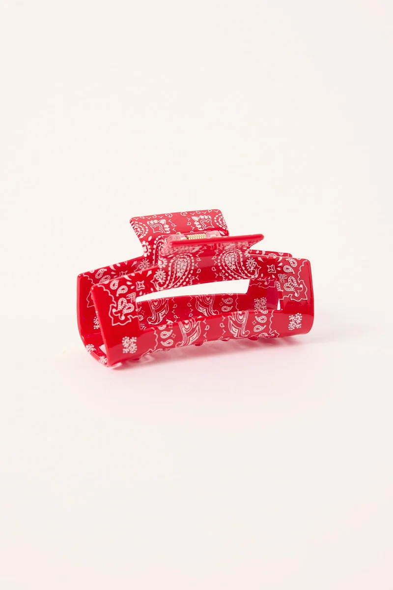 Token Bandana Hair Claw Red/Pink