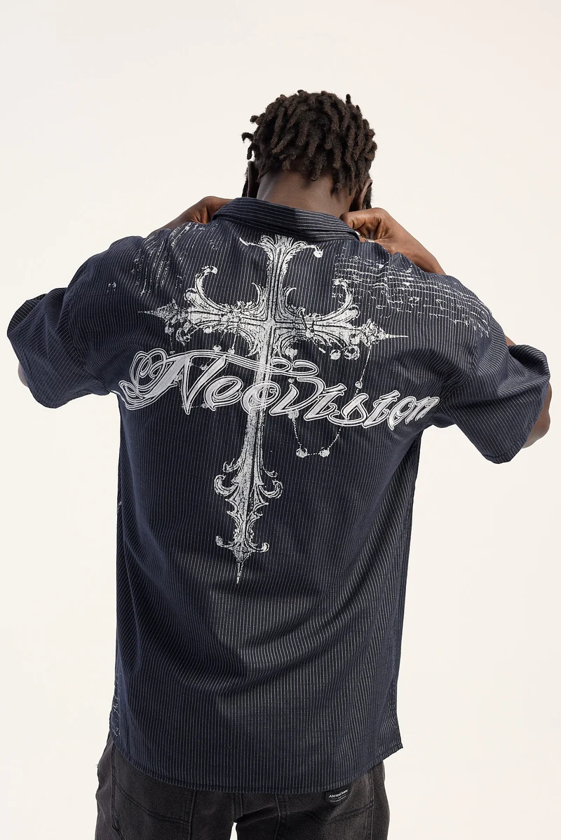 Neovision Crossfall Oversize Shirt Black/White Stripe