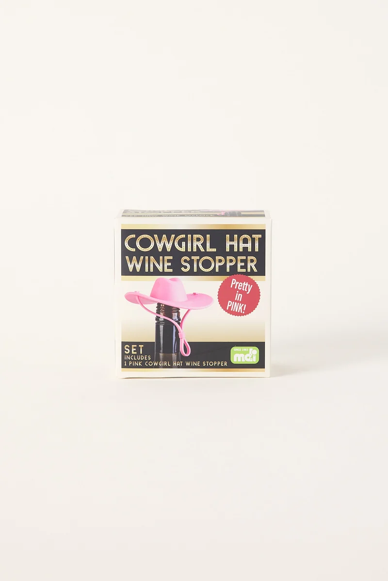 Mdi Cowgirl Hat Wine Stopper Multi