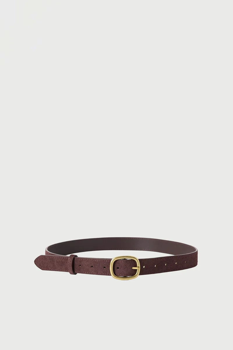 Perfect Stranger Peony Genuine Suede Belt Brown