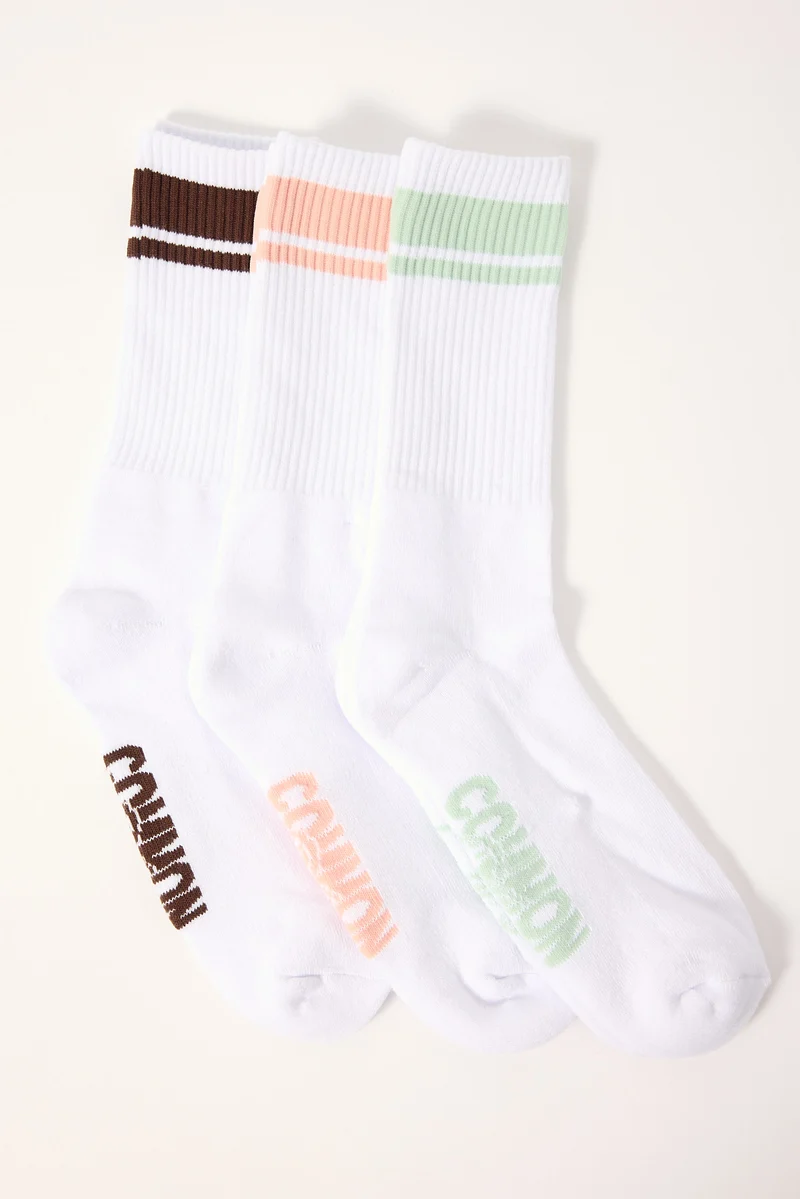 Common Need Vapor Sock 3 Pack Peach/Brown/Sage