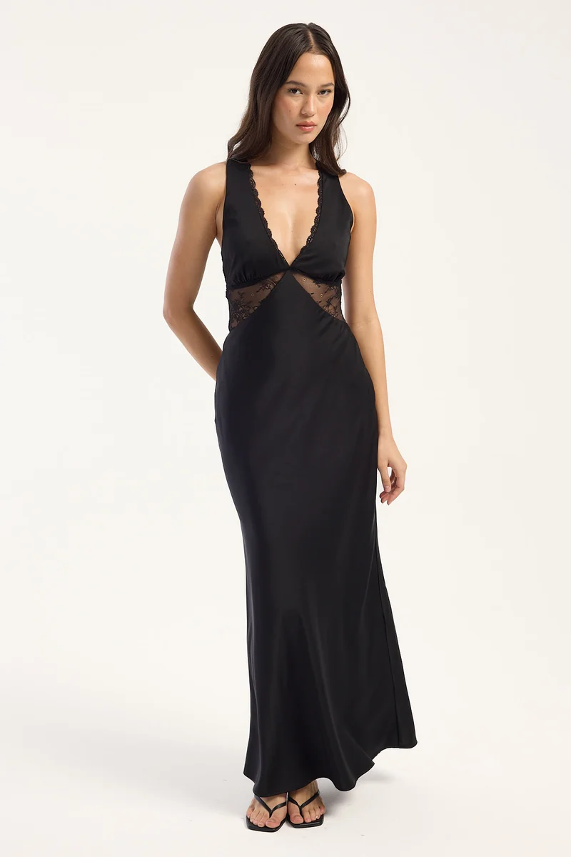 Perfect Stranger Sol Lace Maxi Dress Black