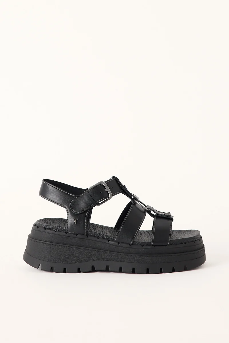 Windsor Smith Womens Decode Wedge Sandal Black