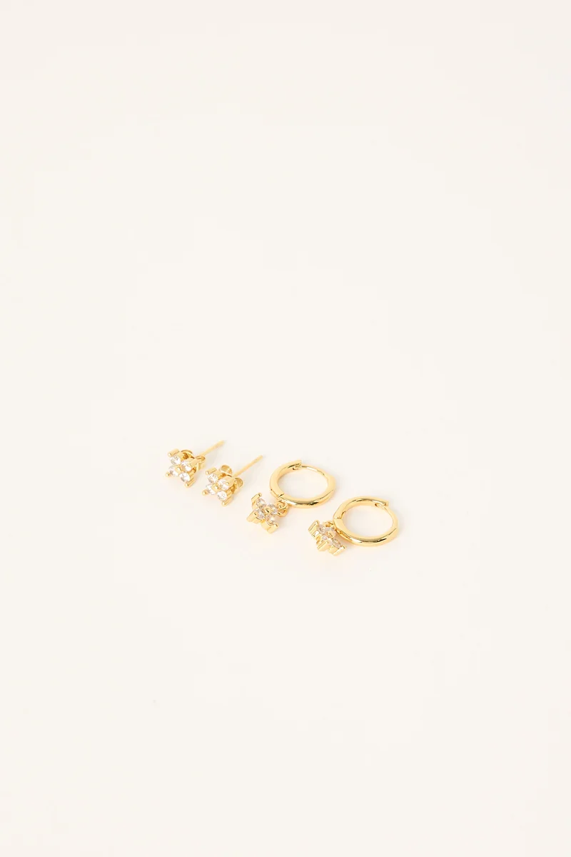 Perfect Stranger Willow Stud Earring 2 Pack 18K Gold Plated