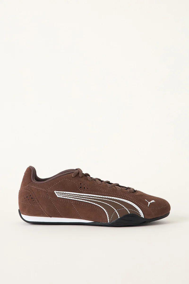 Puma Womens Catch Sneaker Suede Flat Bronze/White
