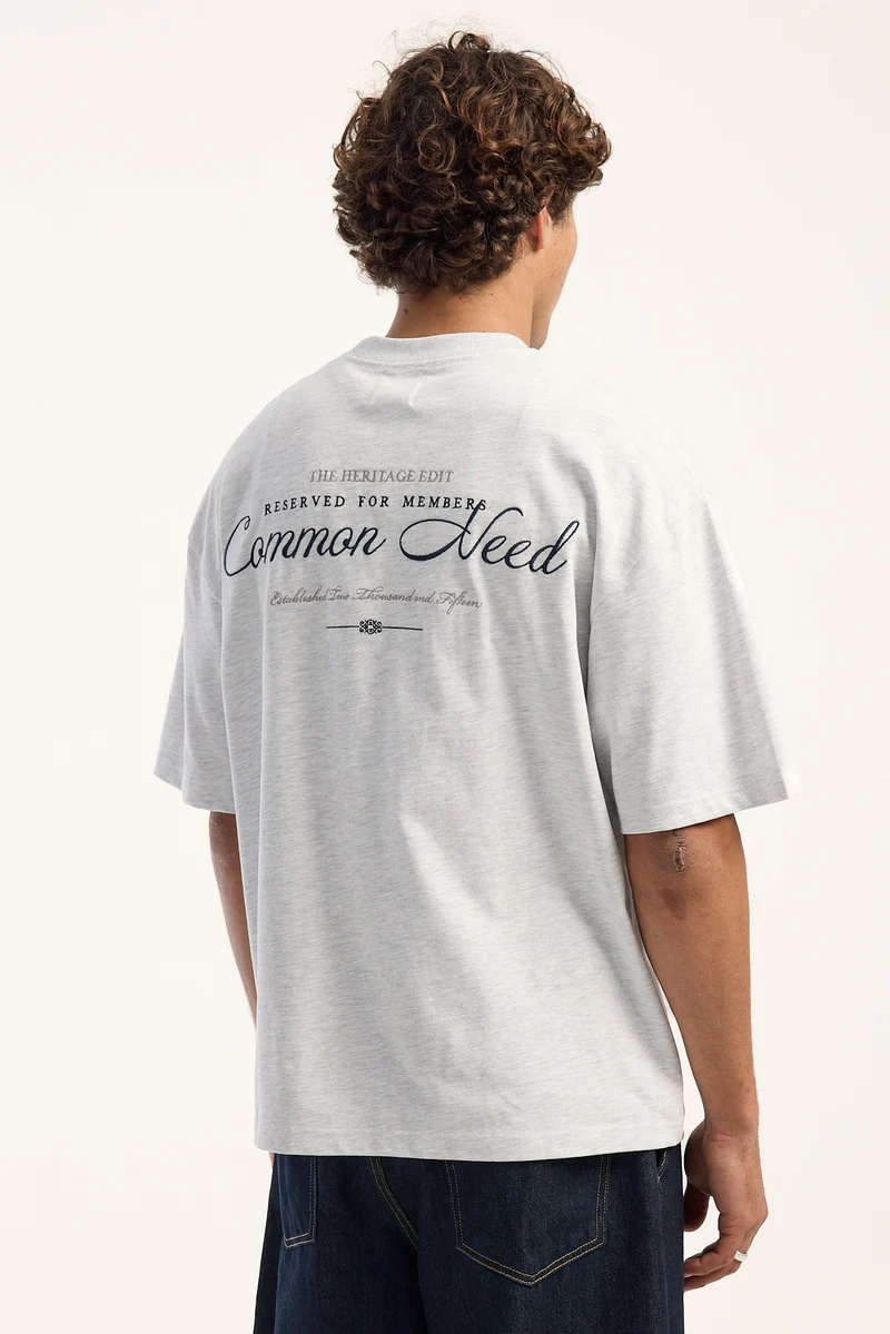 Common Need Format Heavyweight Easy Tee Snow Marle