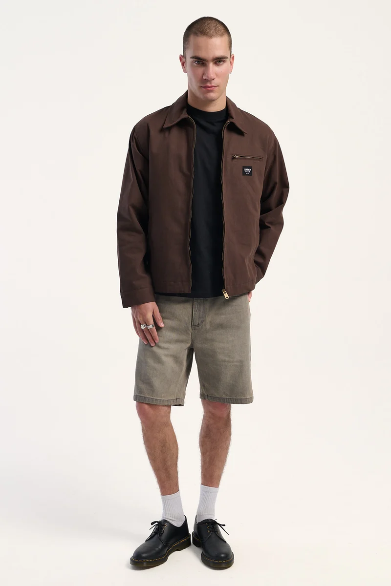 Thrills Slacker Denim Short New Grey