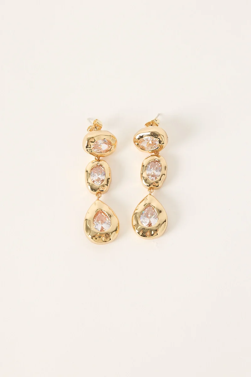 Perfect Stranger Piper Diamante Earrings 18K Gold Plated