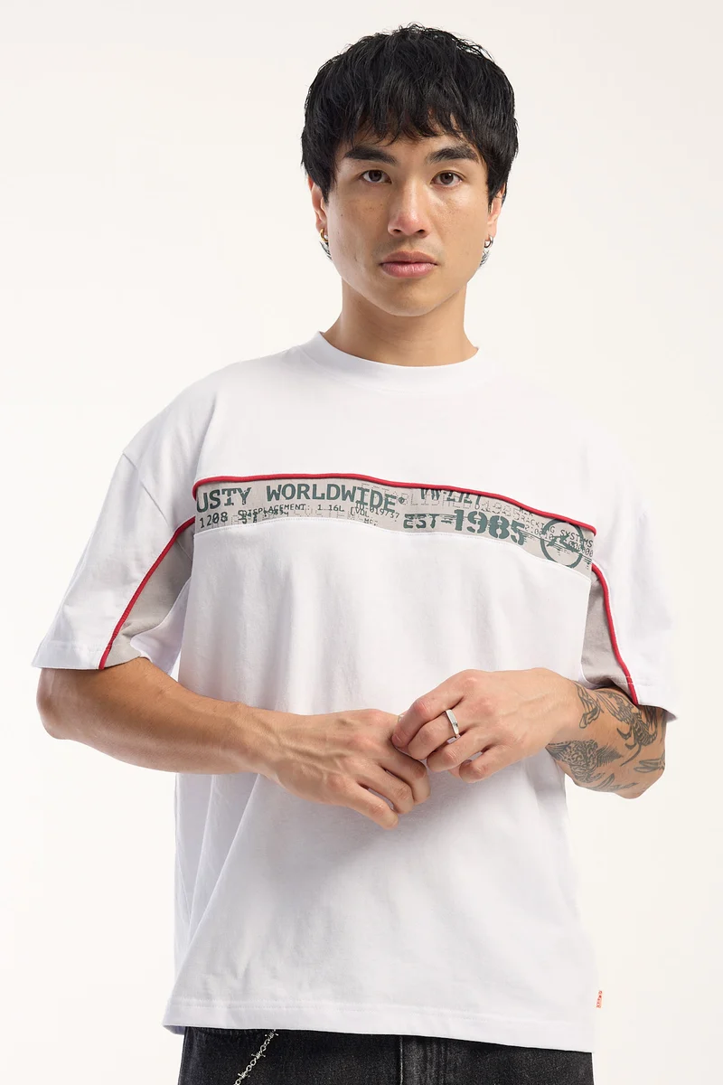 Rusty Big Ticket Cropped Tee White