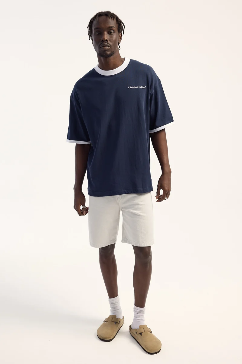 Common Need Refine Denim Jort Washed Bone