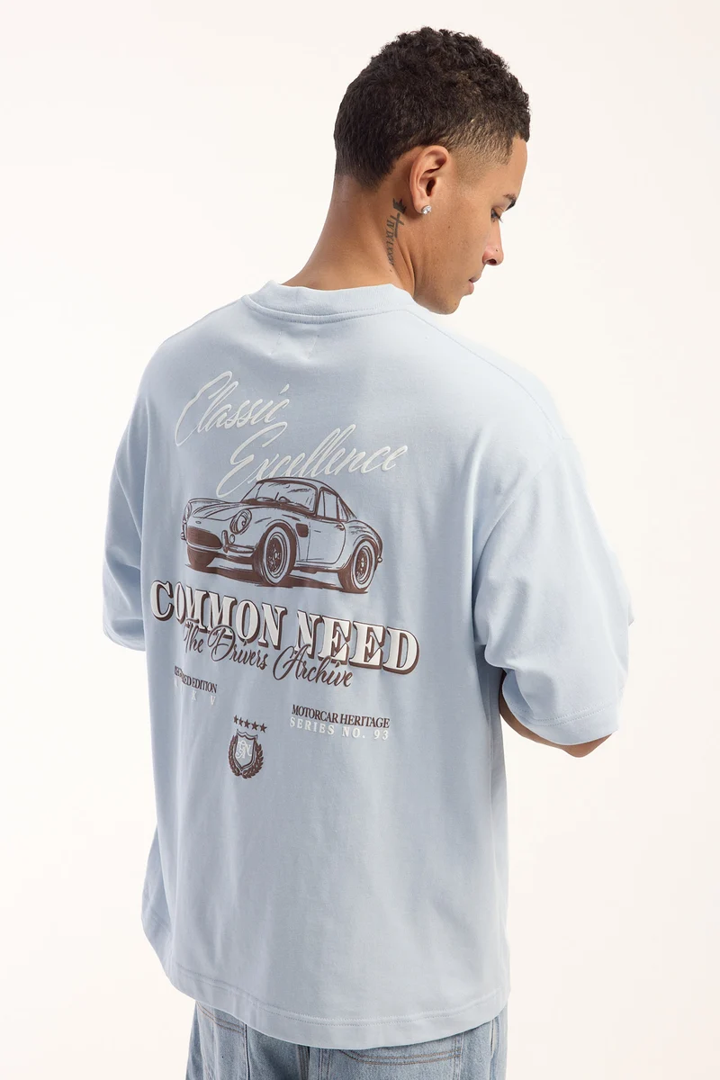 Common Need Navigate Heavyweight Easy Tee Misty Blue