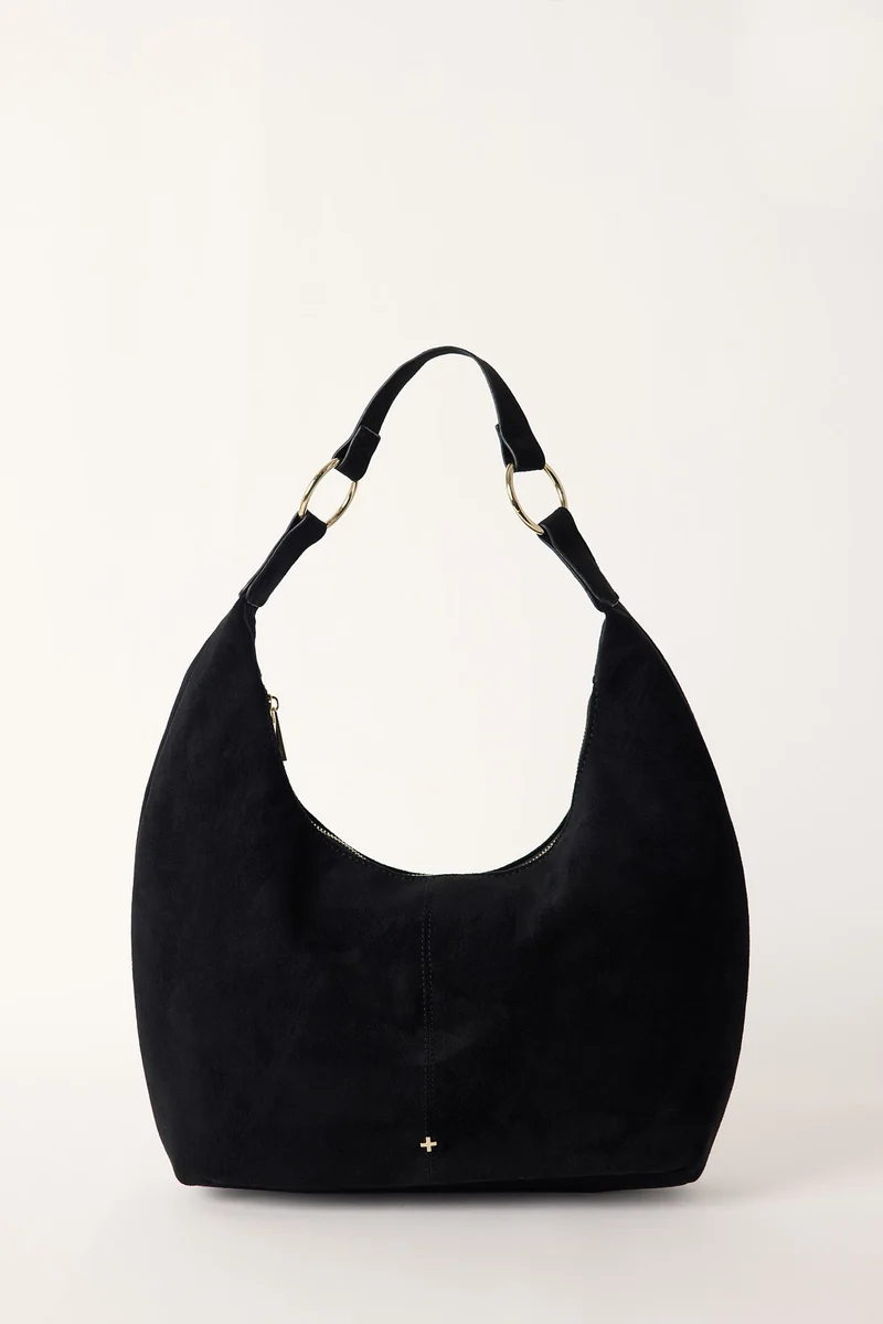 Peta + Jain Olsen Shoulder Bag Black Suede