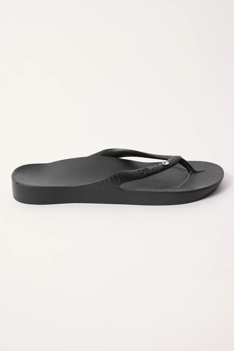 Archies Footwear Womens Crystal Arch Support Thong Black