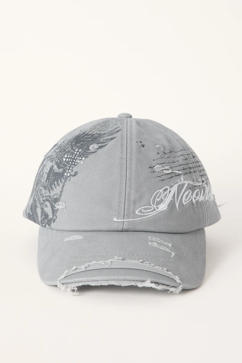 Neovision Exile Distressed Dad Cap Light Grey