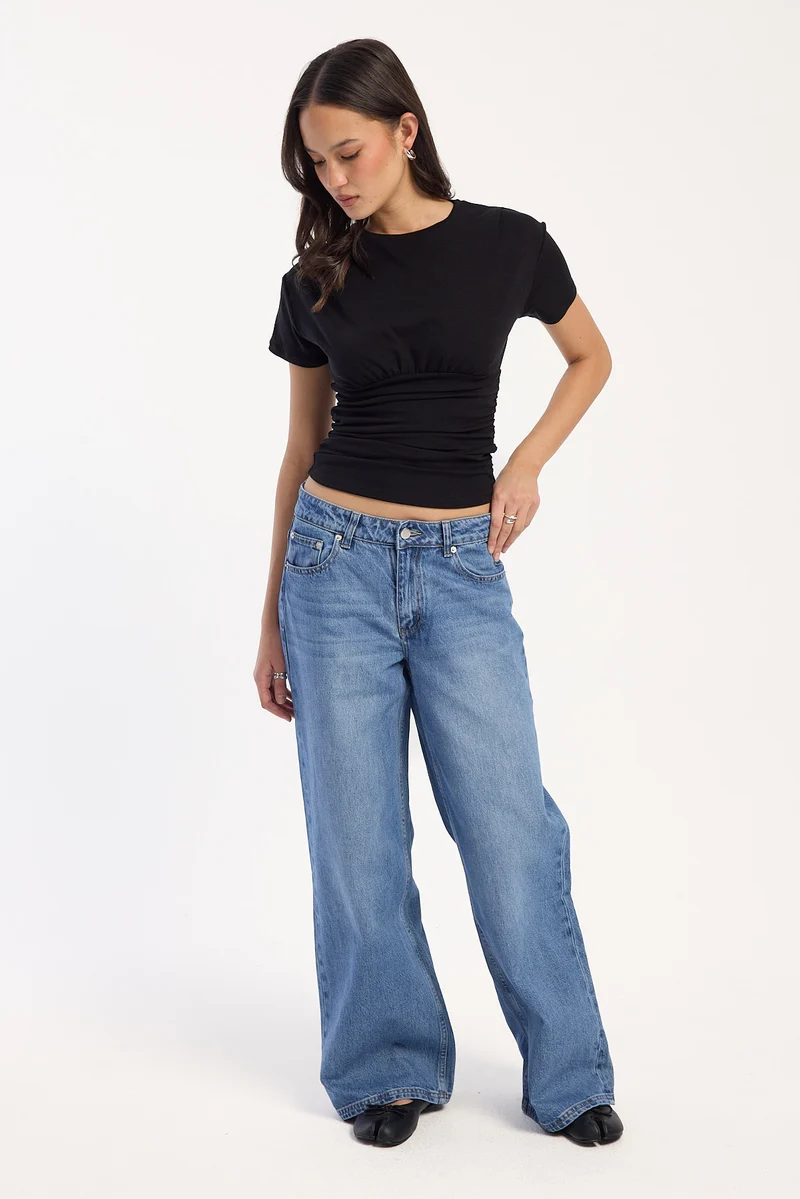 Perfect Stranger Low relaxed baggy Jean Sand Blast Blue