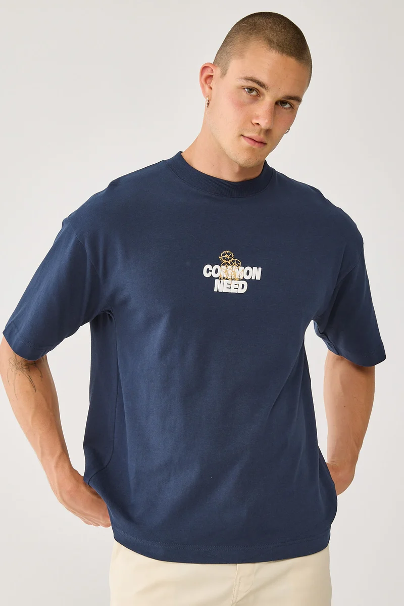 Common Need Sprout Heavyweight Easy Tee Navy