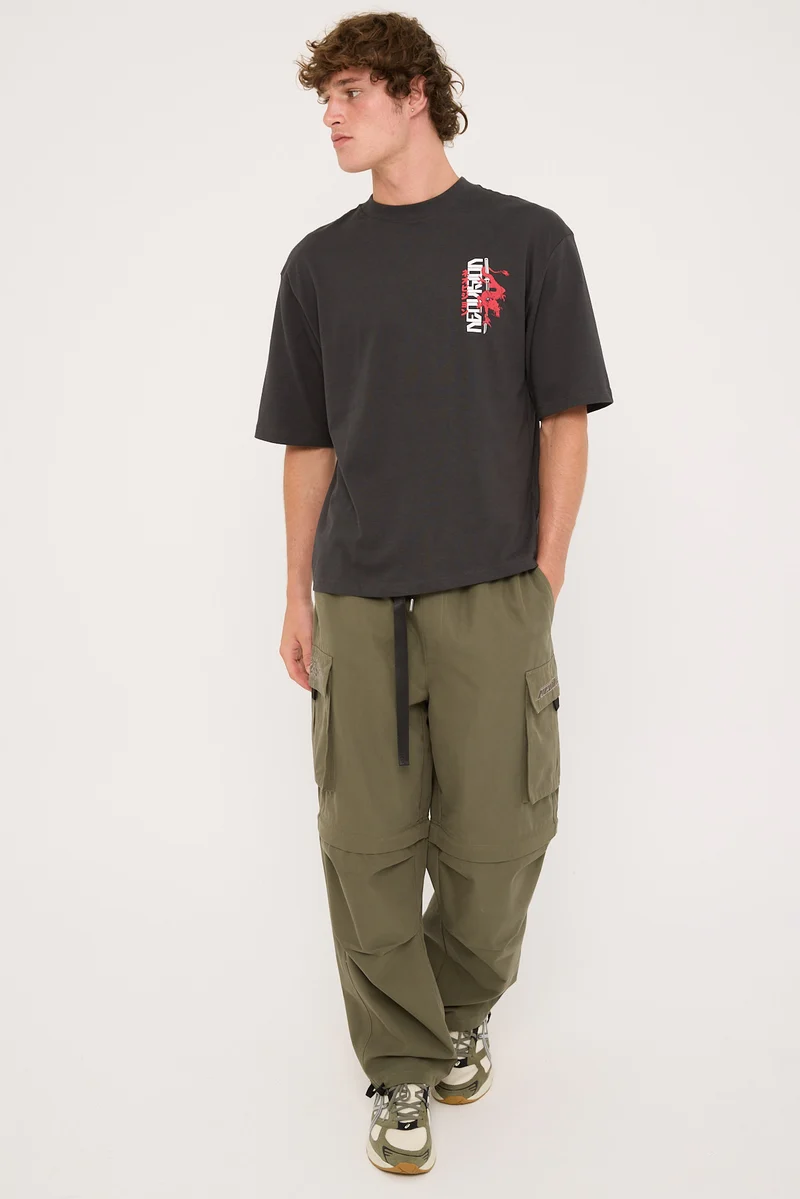 Neovision Zip Off Parachute Cargo Pant Dark Khaki Green