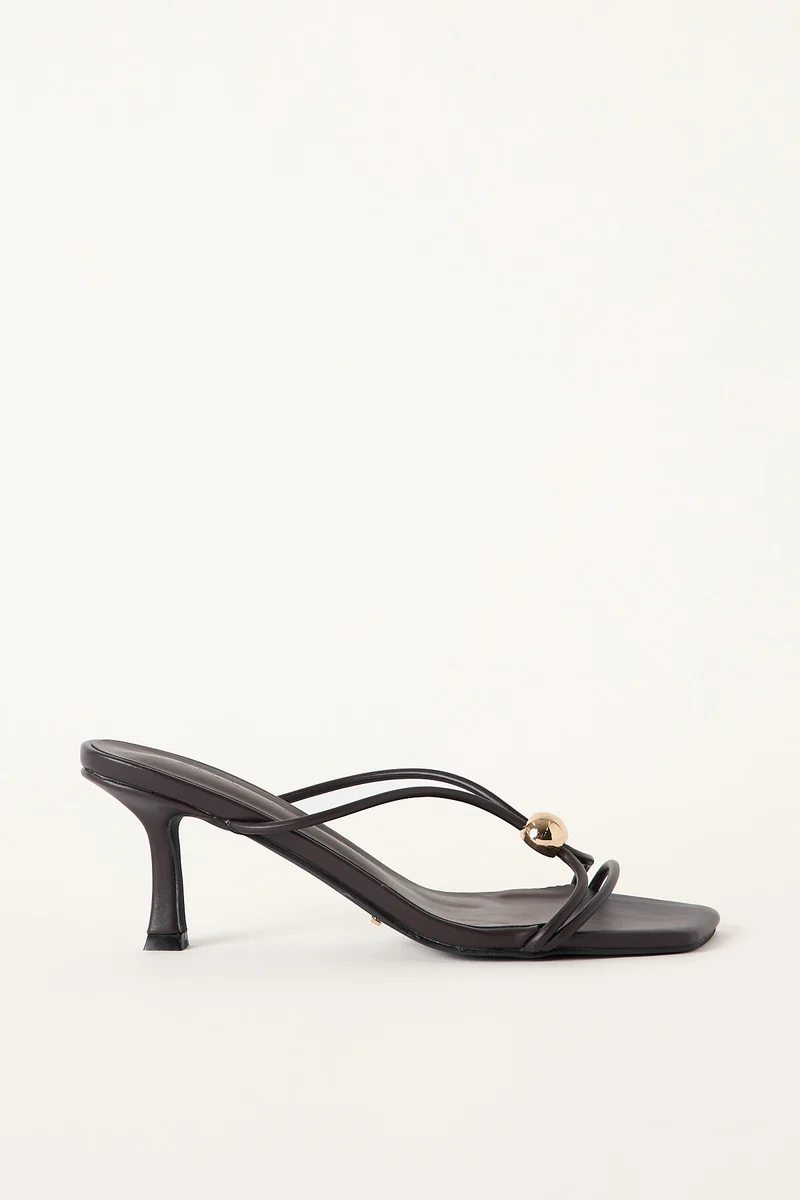 Billini Womens Fallow Thong Heel Dark Cacao