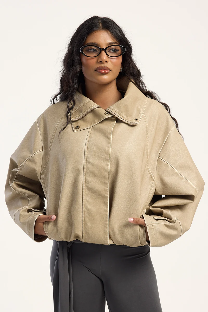 Lioness Shoreline Funnel Jacket Camel