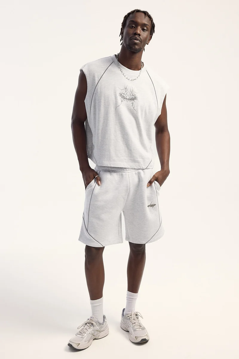 Neovision Drifter Baggy Sweat Short Snow Marle