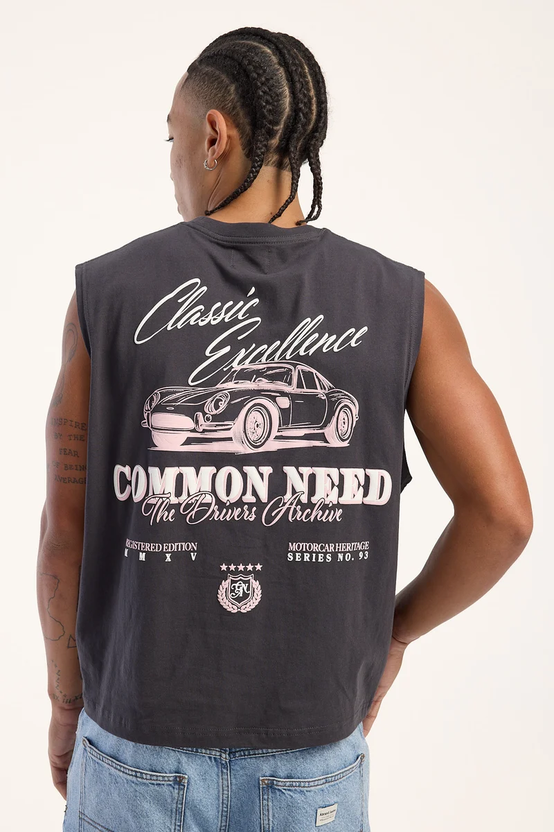 Common Need Navigate Cropped Muscle Tank Asphalt