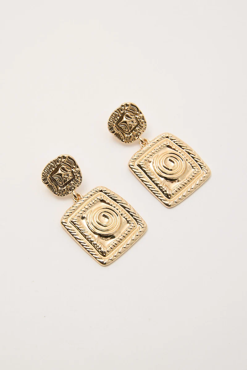 Token Greek Goddess Earrings Gold